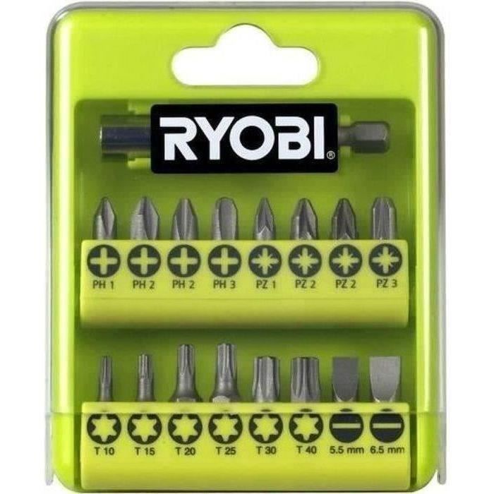 RYOBI Boîte cristal 17 accessoires de vissage