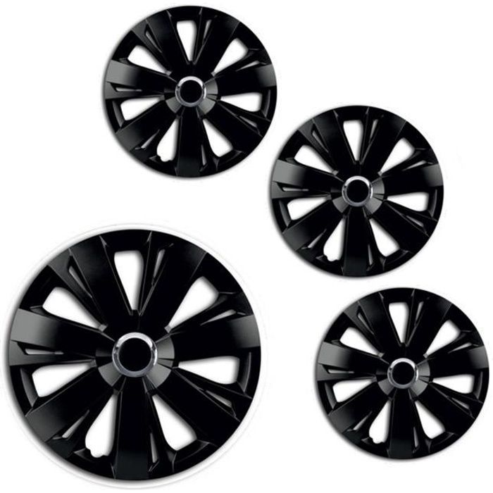 Lot De 4 Enjoliveurs FUN 16 Pouces Argenté - Compatibles Avec De Nombreux Modèles - Installation Facile Sans Outils