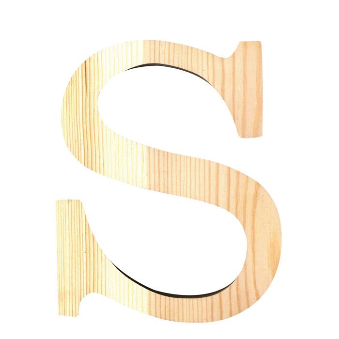 ARTEMIO Lettre S en Bois Découpé 19 cm