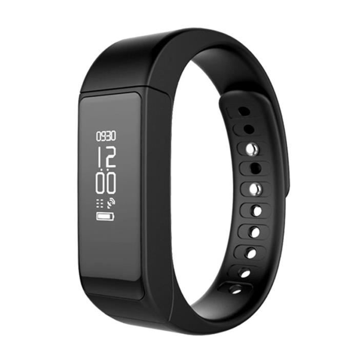 Montre Connectée Sport Étanche Survie d'Activité Podomètre Surveillance de Sommeil Rappel Noir
