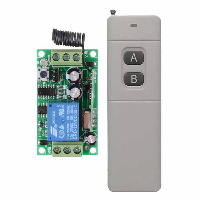 DC 12 V 1 CH 10A Relais Longue Portée Télécommande Interrupteur Récepteur Émetteur Apprentissage Lumière Lampe Sans Fil commutateur