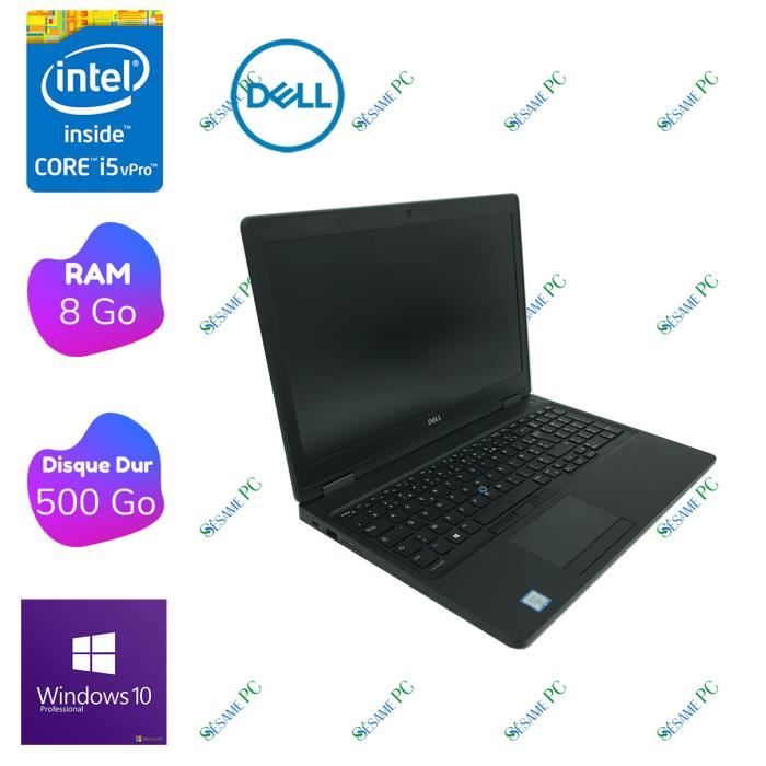 Dell Latitude E5580 - Intel Core I5 7300u 2.60 Ghz - Ram 8 Go - 500go Hdd - Wifi - Webcam - Windows 10 Pro - Reconditionné