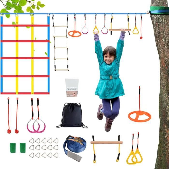 Ninja Warrior Pour Enfants, 4YANG Parcours D'obstacles Ninja Warrior, 15 M, Équipement D'entraînement Pour Enfants,329