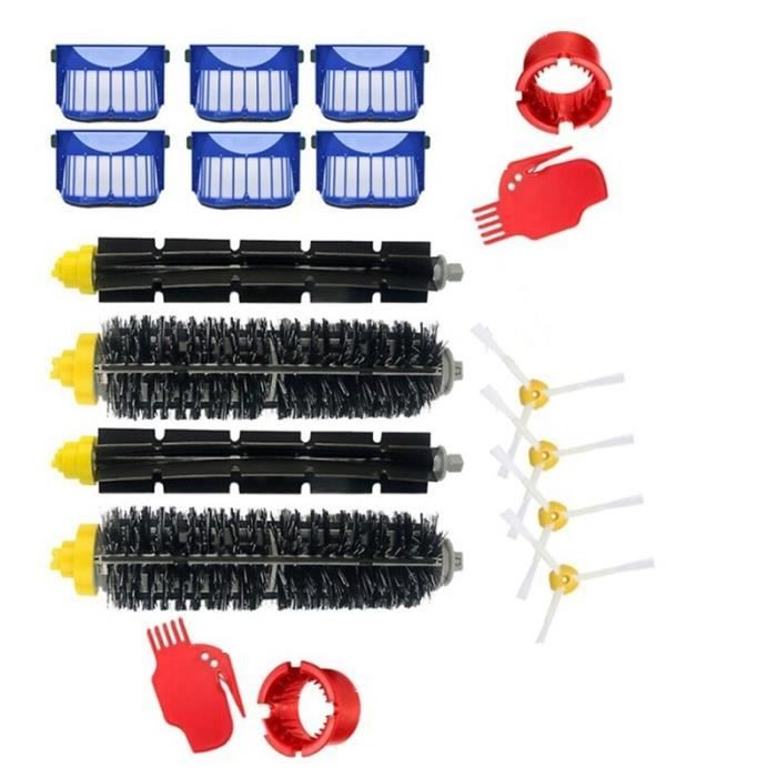 Kit accessoires de remplacement pour IRobot Roomba série 600 et 500, filtre-brosse latérale-poils et brosse batteus AK18152341