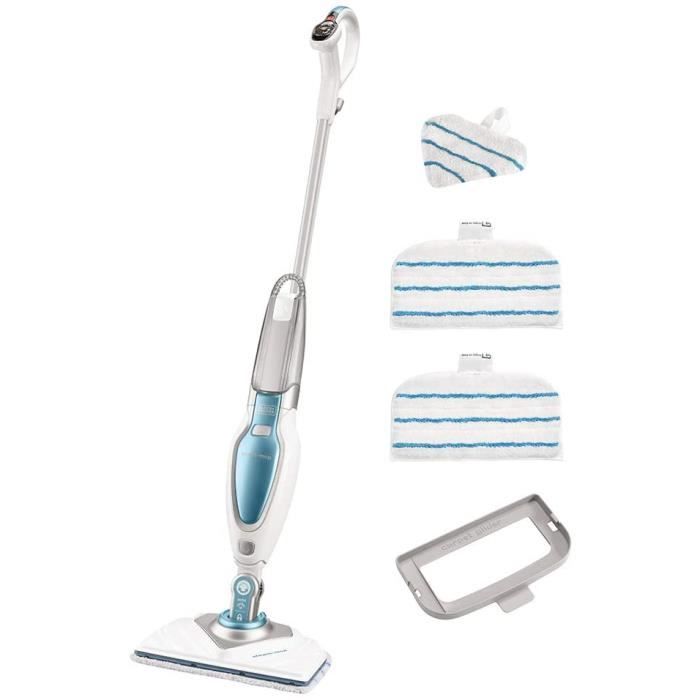 BLACK+DECKER FSM1630-QS Balai Vapeur 1600 W, R eacuteservoir : 460 ml, Temps de Chauffe : 15 s - C acircble : 6 m, 4 Accessoires,