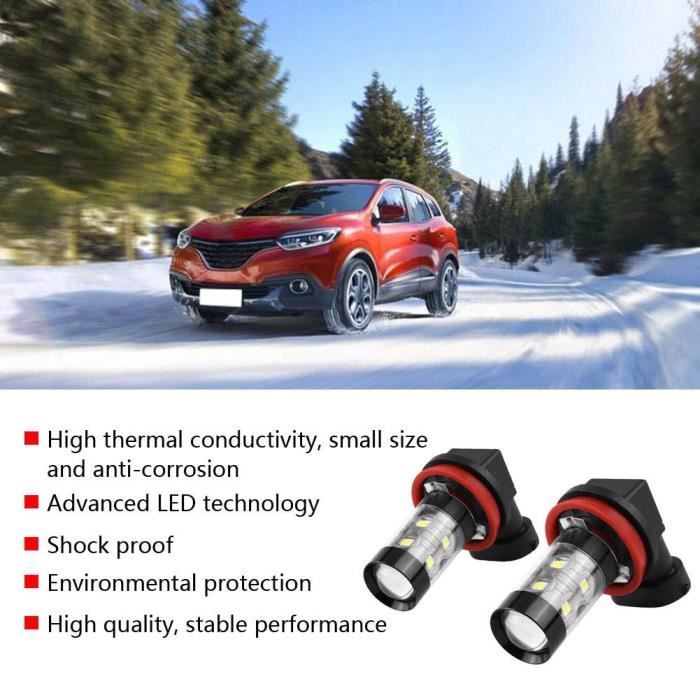 ESTINK Ampoule LED H11 2 pcs H8 H11 12V-24V 50W Voiture Haute Puissance Brouillard LED Brouillard Ampoules De Jour