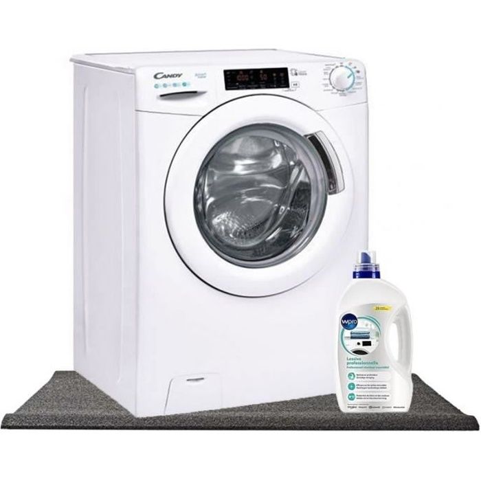 Pack CANDY Lave-linge Frontal 10kg 1400trs/min + Tapis Anti-Vibration 54 Blanc
