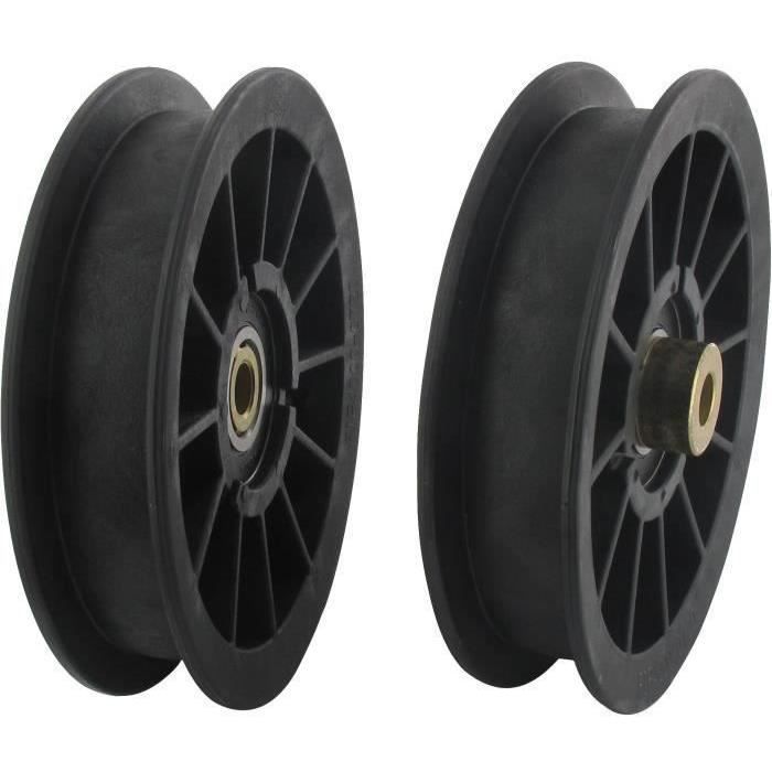 Poulie à gorge plate sur roulement et à moyeu déporté adaptable pour BUNTON - H: 24,6mm, Ø: ext: 117,3mm, Ø int: 9,5mm