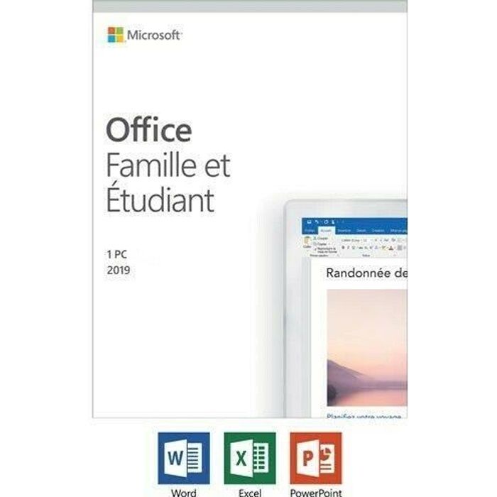 Microsoft Office famille et étudiant 2019  1PC Windows à télécharger