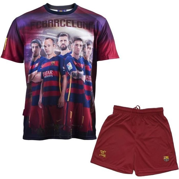 Ensemble Maillot + short Barça - Messi Suarez Neymar Piqué Iniesta - Collection officielle FC BARCELONE