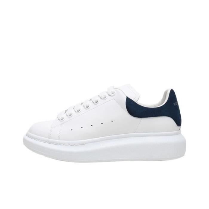 Basket Alexanders mcqueens MC Femme Homme Chaussur Blanche et Bleu Pas Cher