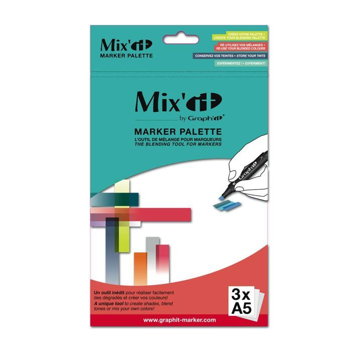 Palette de mélange pour marqueur à alcool Mix'it (paquet de 3 feuilles format A