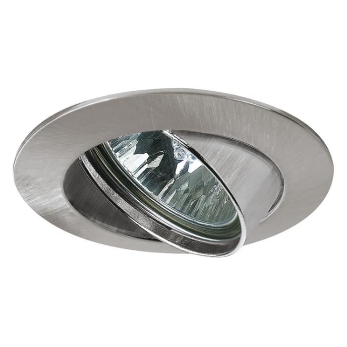 Paulmann 17955 encastré Premium Line 51 mm acier brossé, orientable