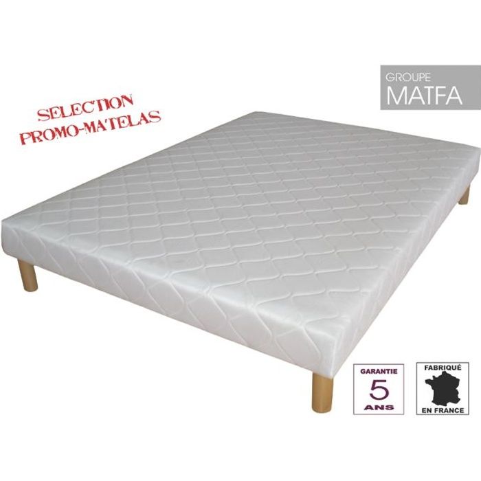 Sommier tapissier à ressorts 140 x 190 + jeu de 4 pieds offerts: