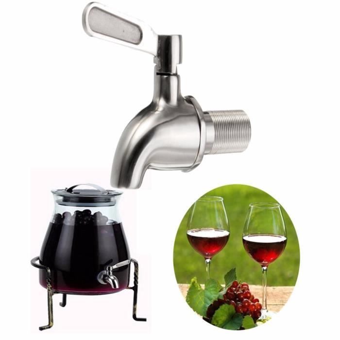 304 Acier Inox Robinet Distributeur Vin Cafe Eau Boisson Jus Fruits Pr Bouteille