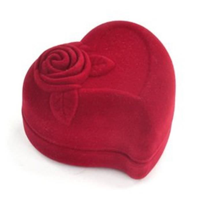 TRIXES Coffret cadeau bijoux bague en forme de coeur de l'amour pour l'engagement de la proposition et mariage et anniversaire