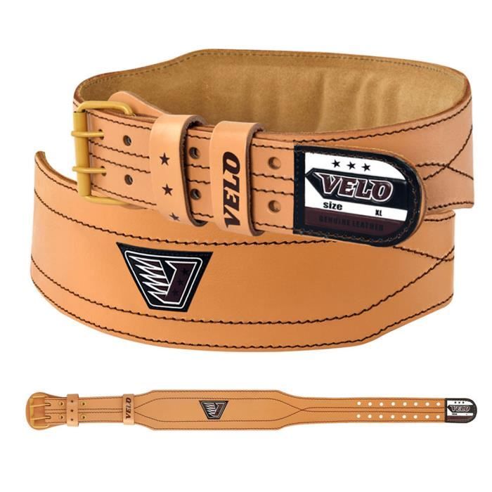 VELO Ceinture d'haltérophilie en cuir 4 -Bodybuilding Sweat Training Fitness Exercise Belts
