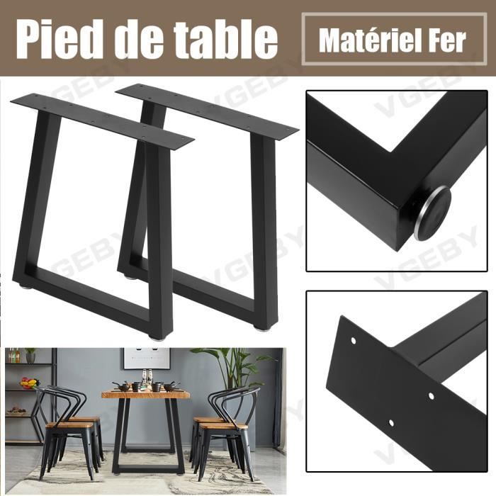 Pieds de table en fer Noir Piètement Meuble CYA20
