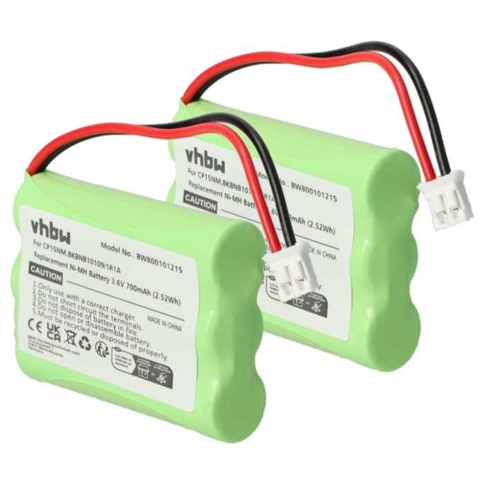 vhbw 2x NiMH batterie 700mAh (3.6V) pour votre babyphone écoute-bébé babytalker Motorola MBP30 remplace TFL3X44AAA650-CD77-01B,