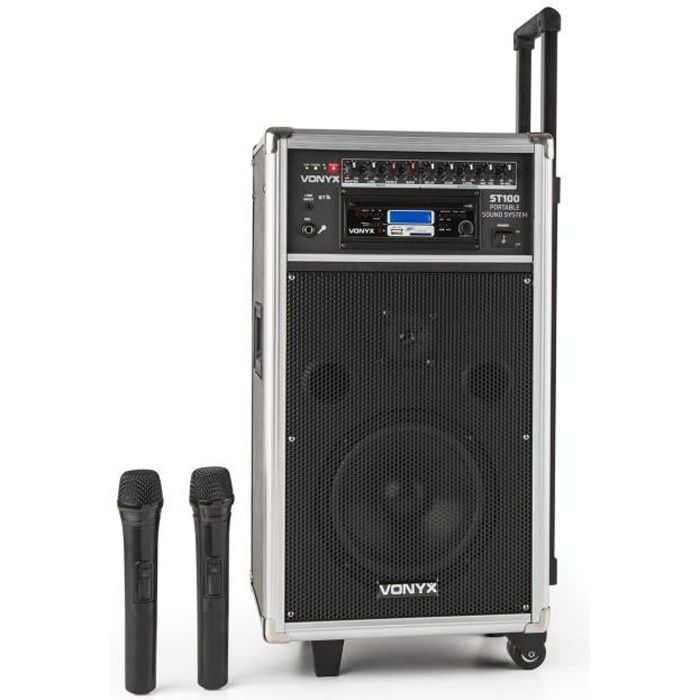 Vonyx ST100 MK2 - Système Sono Portable 8 Bluetooth/CD/MP3, puissance 250W