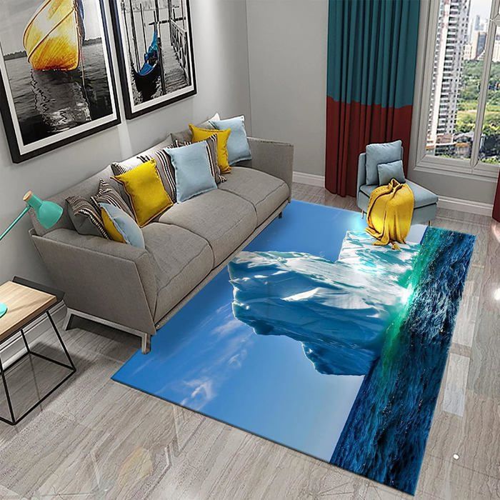 Tapis Léopard Imprimé 3D 100x150 Cm - Flanelle Douce Antidérapante - Pour Chambre, Salon