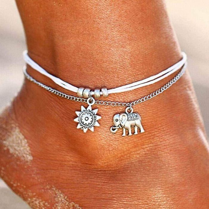 Bracelets De Cheville Bohème Colombe De La Paix Bracelet De Cheville Argent Hirondelle Petit