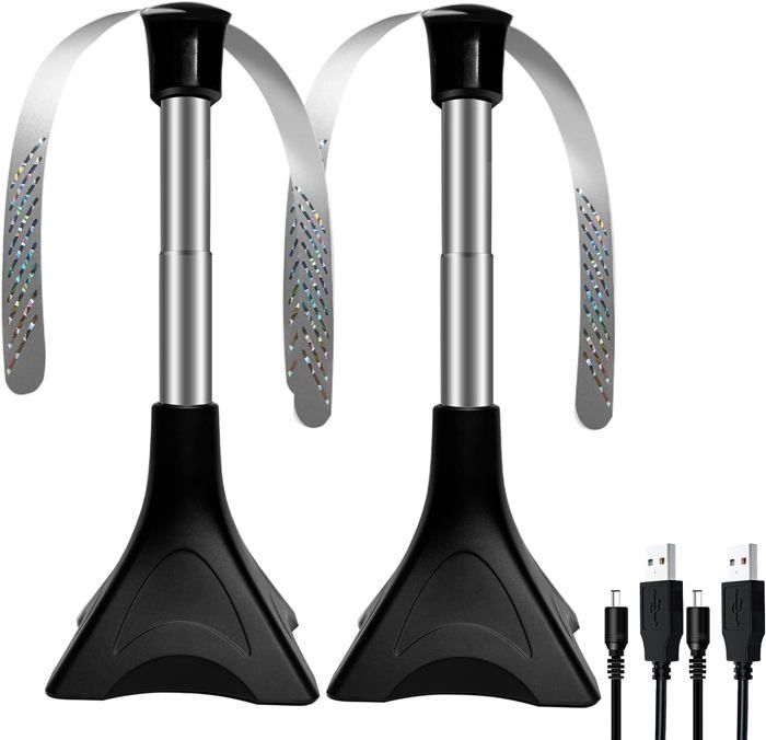 2 Ventilateurs Anti-mouches Pliables - Lames Réfléchissantes, Alimentation Par Piles, Pour Repousser Mouches Et Moustiques