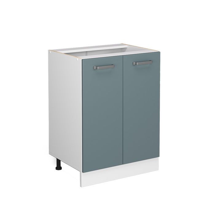Meuble bas de cuisine R-Line 60cm sans PT Bleu-gris/Blanc Vicco 41087