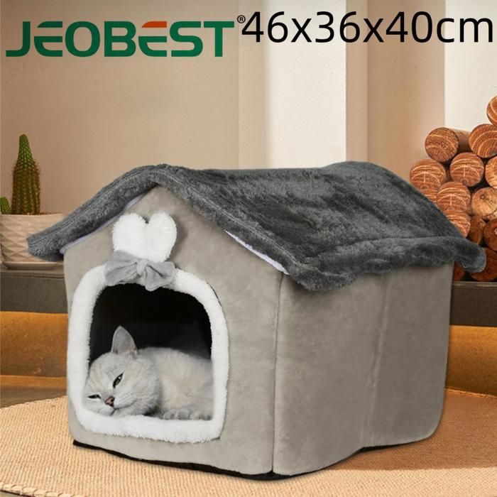 Meilleurs prix pour JEOBEST.Niche pour Chat d’intérieur 46*36*40cm Confortable Lit pour Animaux de Compagnie pour Chat Panier Chat Maison