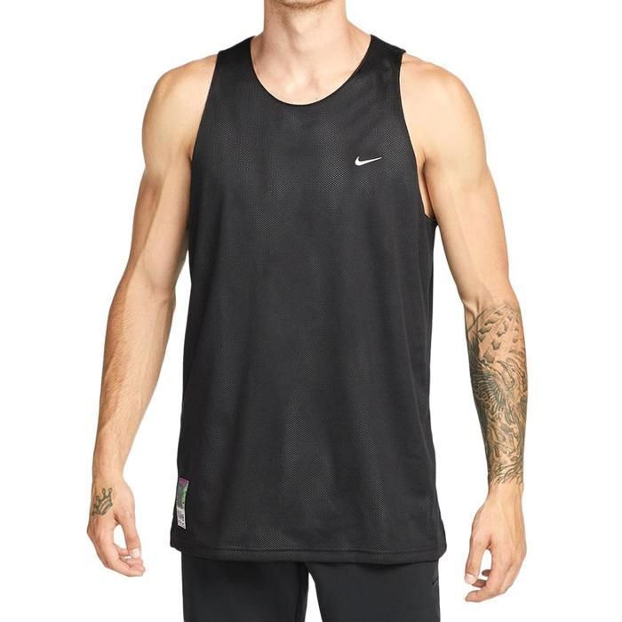 Débardeur de Basketball réversible Noir/Jaune Homme Nike Tank