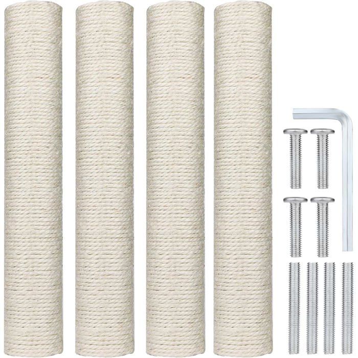 Comparer les prix de 4Pcs Poteaux De Rechange Pour Arbre À Chat, Remplacement De L'Arbre À Chat De 40 Cm Avec Vis M8 Arbre À Chat Arbre À Chat En S