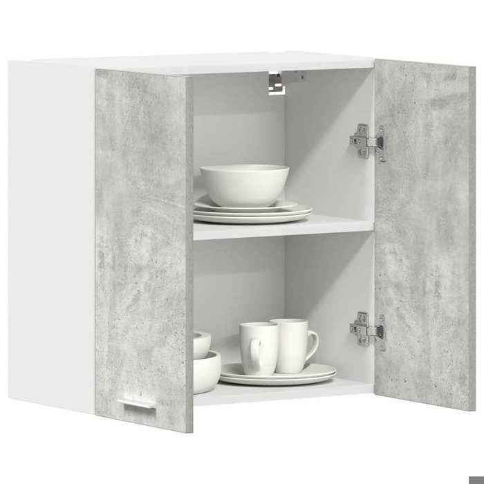 RUIG - NEUF Buffet/Meuble haut cuisine - LEMON - Armoire murale cuisine gris béton 60x31x60 cm - bois dingénierie FFR28534