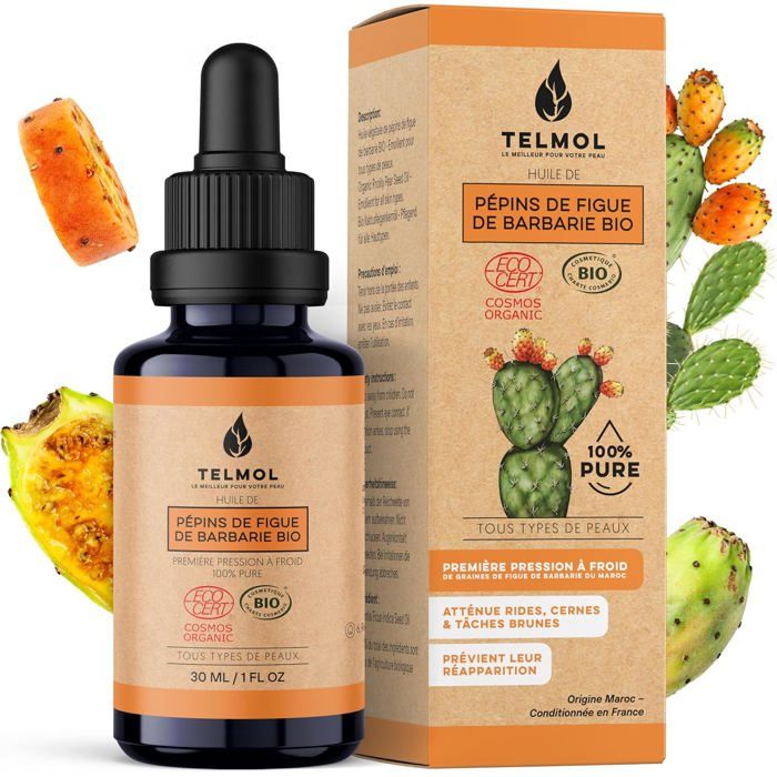 Huile De Pépins De Figue De Barbarie BIO – Anti-âge, Antioxydante – 30ml – Visage & Corps