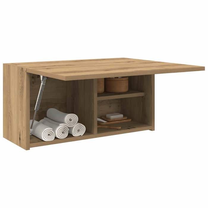 Armoire murale de salle de bain - WIENS - Chêne artisanal - Bois dingénierie - 60x25x30 cm - 60 kg max