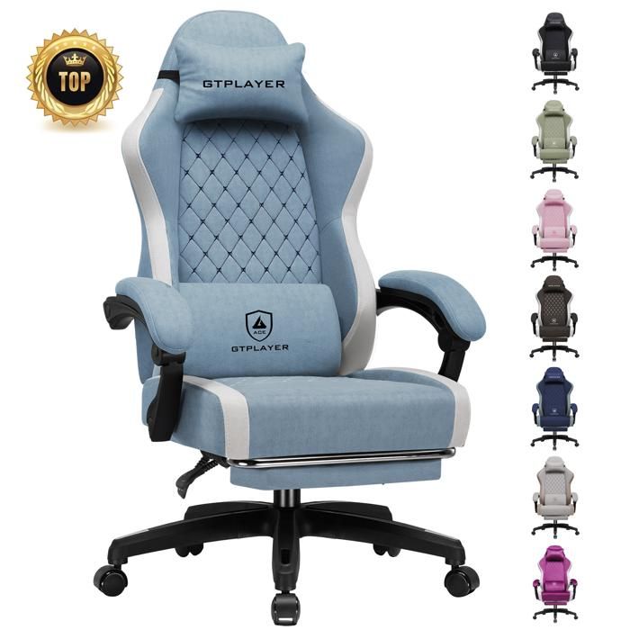 Chaise de gaming GTPLAYER GTPLAYER Ressorts ensachés Accoudoirs réglables Repose pieds