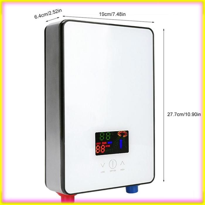 keenso Chauffe-eau instantané Chauffe-eau électrique instantané sans réservoir 220V 6500W pour la maison bricolage chauffe-eau