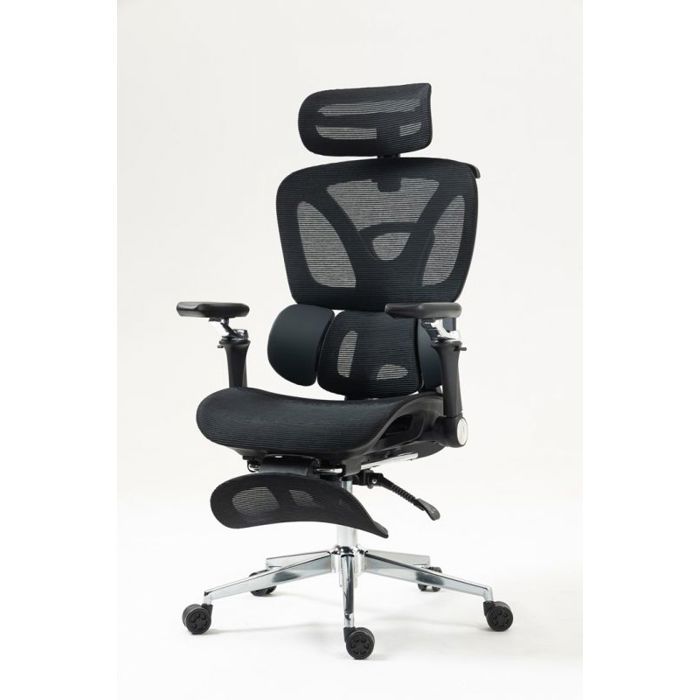 Activejet YK848 Chaise de bureau ergonomique noire - dossier inclinable assise réglable roulettes
