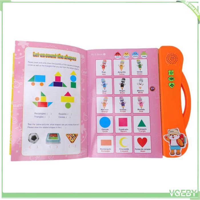 Livre Parlant Bilingue Anglais-espagnol - Effets Sonores, Musique, 25x23 Cm - Dès 2-6 Ans - Apprentissage Précoce