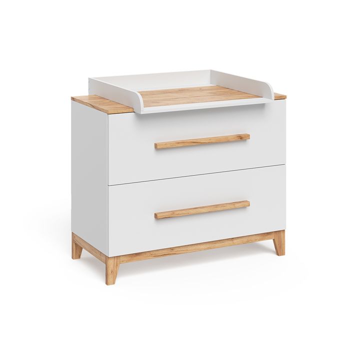 Table à langer Malia 108x98cm avec 2 tiroirs Blanc/Chêne Artisan Vitalispa 58352 Table à langer Malia 108x98cm avec 2 tiroirs Blanc/Chêne Artisan Vitalispa 58352