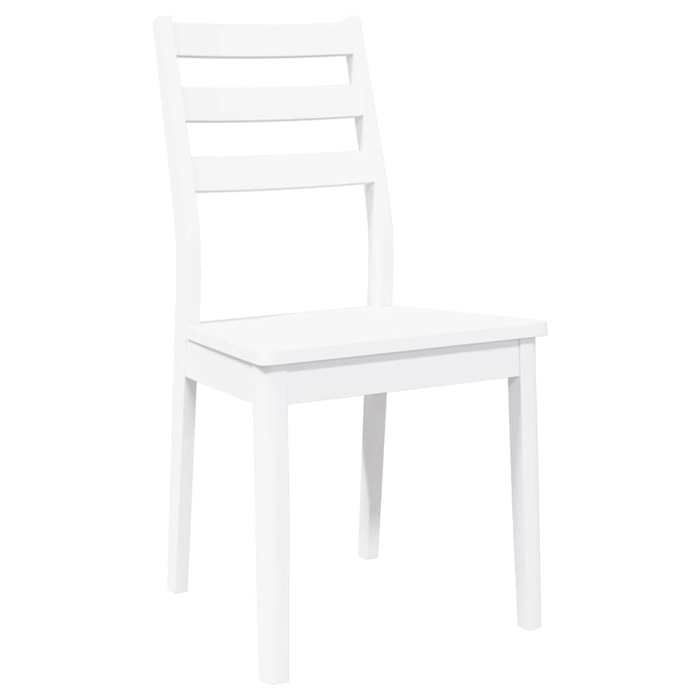 Chaises cuisine(2 pcs) - Blanc - Chaises à manger - 2 personnes - blanc bois massif caoutchouc 48.5x49x90 cm F2810