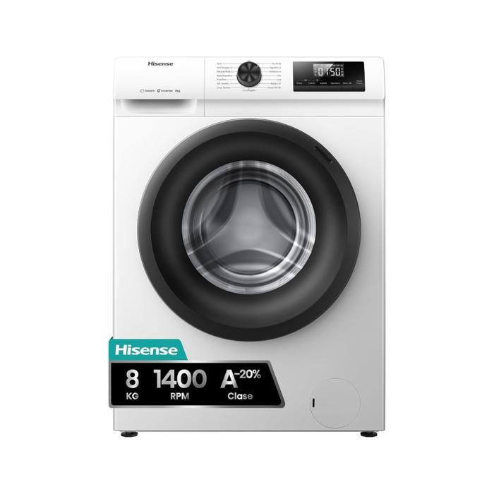 Lave-linge Hisense 8Kg 1400RPM Blanc - WF1Q8041BW