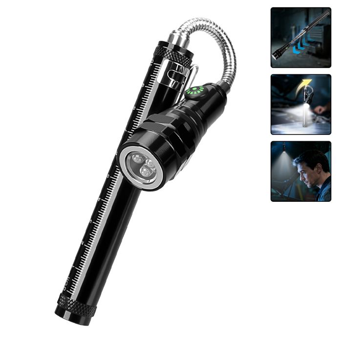 Lampe de travail télescopique multifonctionnelle à 3 LED lampe de poche magnétique pliable pour Camping de réparation de voiture-T98