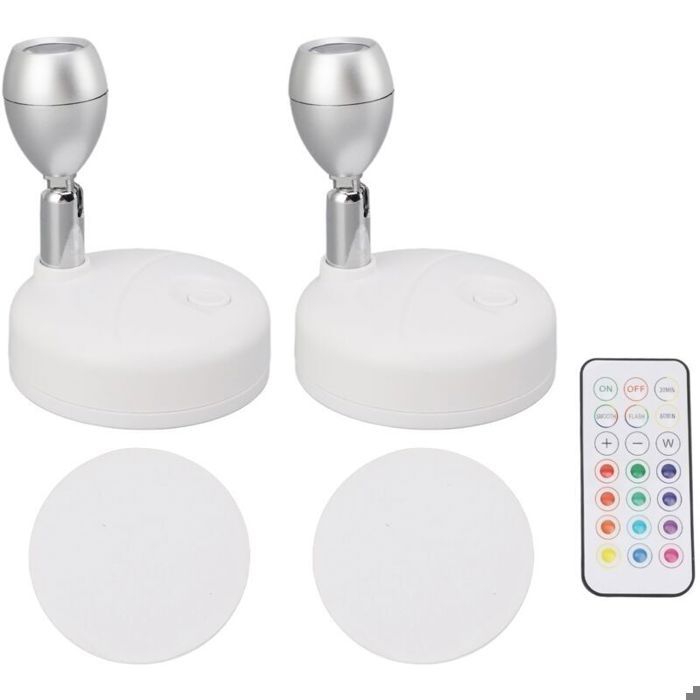 Projecteur dintérieur sans fil avec télécommande 13 couleurs lumières daccentuation rotatives à piles pour afficher des uvres