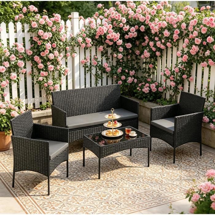 Ensemble pour balcon et jardin élégant mobilier dextérieur set de conversation