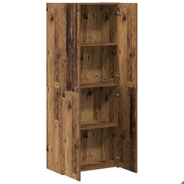 Cabinet de classement Ensemble de 2 Vieux bois Bois massif récupéré_2 ans garantie_59870