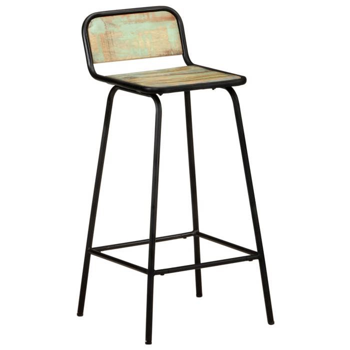 Les SoldesChaises de bar Tabourets Cuisine - (4 pcs) - 4 personnes - bois de récupération solide(44x44x84 cm) czg79c