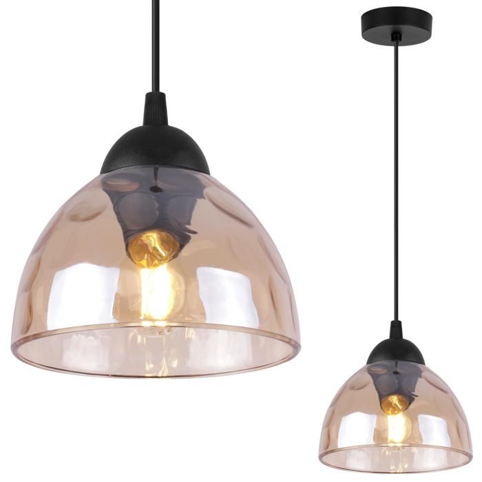 Suspension Venice à une lampe abat-jour couleur miel douille E27