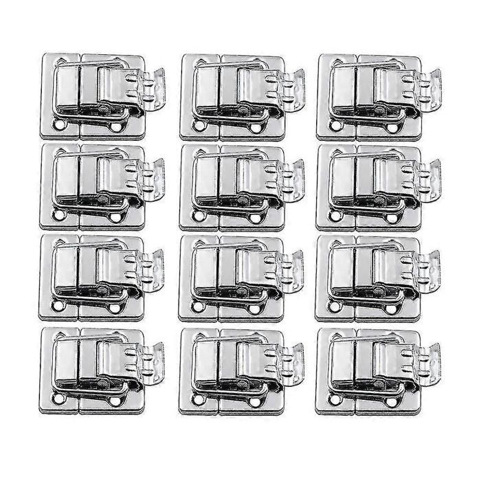 Lot de 12 loquets à bascule argentés pour valises boîtes et coffres (6417242334987)