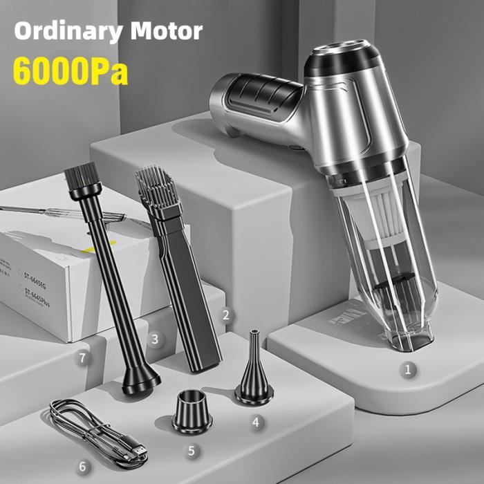 Mini Aspirateur à Main Sans Fil, 6000Pa 120W Petit Aspirateur De Voiture Portable Puissant Pour Voiture Cuisine Blanc 97660393
