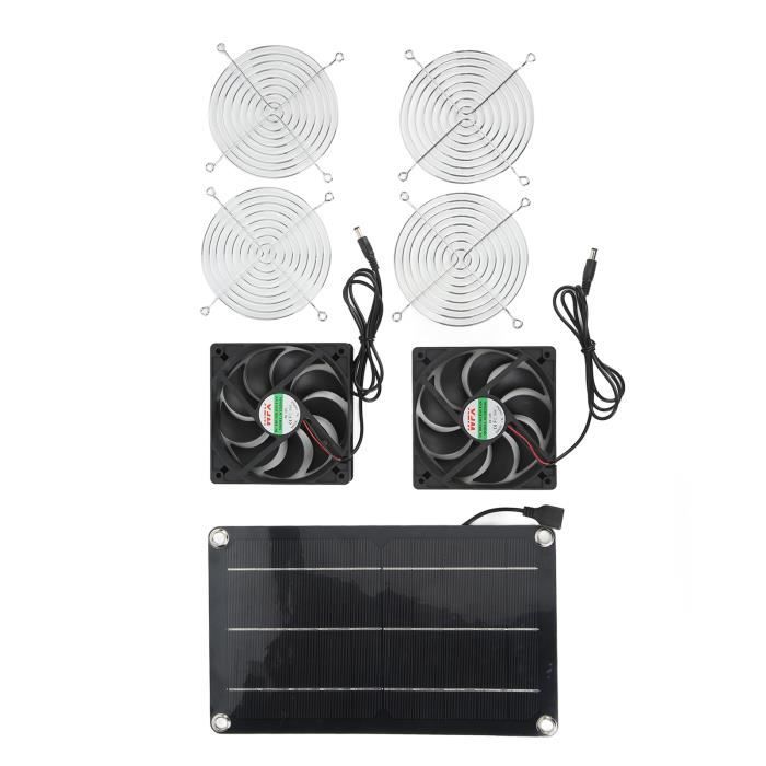 Ventilateur Solaire 10 Pouces 100W Pour Serre Et Poulailler - Réduction Température 3000 Tr/min